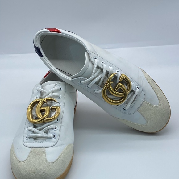 Gucci Bambi GG White Leather Low-top Sneakers - Picture 5 of 11